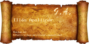 Illés Apollinár névjegykártya